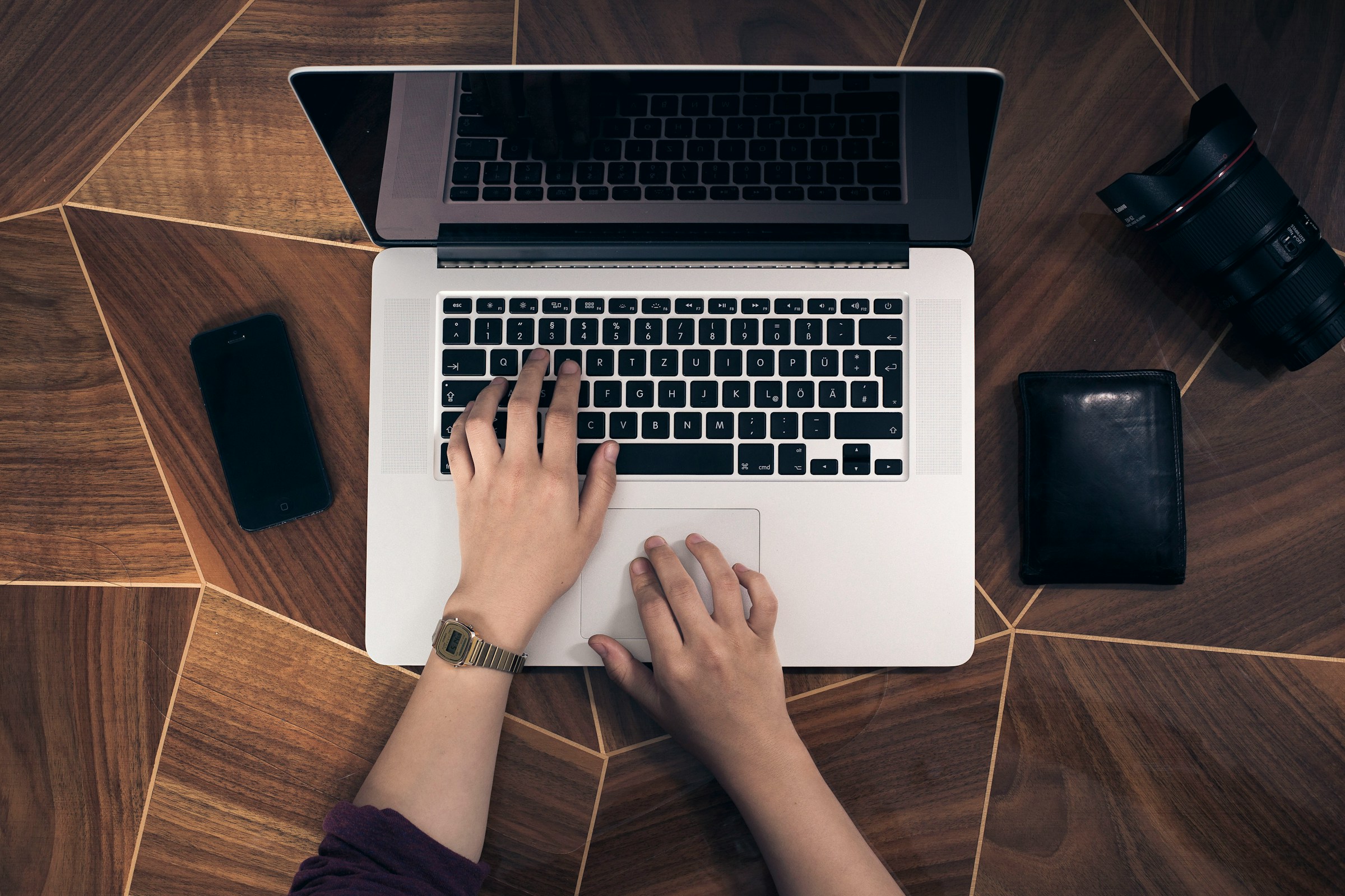 Person typing on a laptop